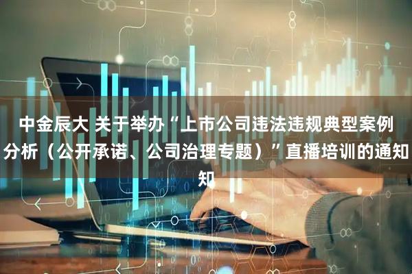 中金辰大 关于举办“上市公司违法违规典型案例分析（公开承诺、公司治理专题）”直播培训的通知