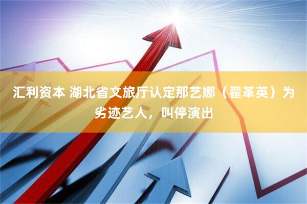 汇利资本 湖北省文旅厅认定那艺娜（翟革英）为劣迹艺人，叫停演出